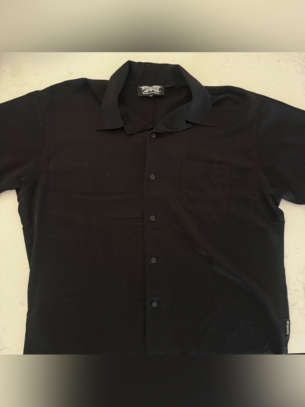Dragonfly Black Short-Sleeve Button-Up Shirt